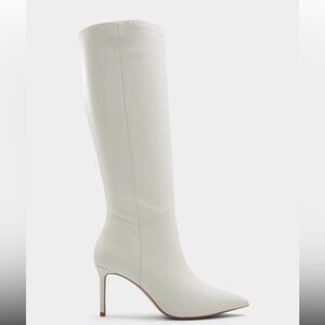 Aldo White Heeled Knee-High Boots
